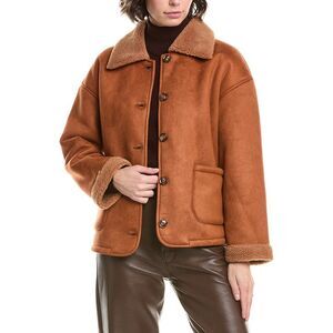 Pascale La Mode Womens  Fleece Coat, Brown